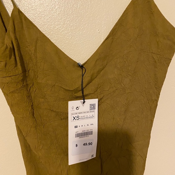 NWT Zara Khaki Slip Dress - Picture 8 of 8